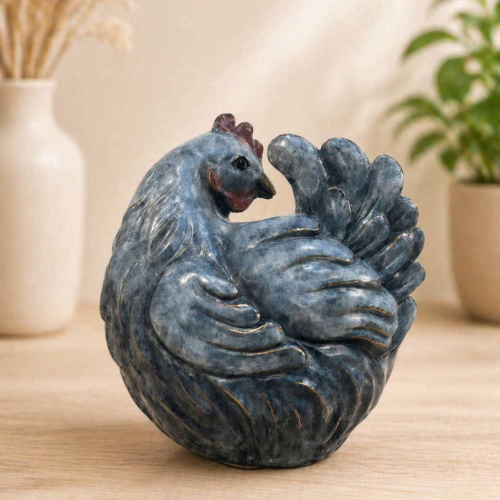 bronze chicken sculpture 